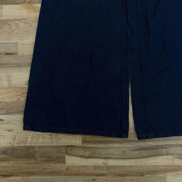 NWOT Free People We the Free Jeans Wide Leg High Waist 31 Dark Denim Linen Blend - Picture 8 of 10